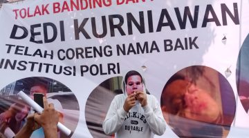 AMPP berunjuk rasa di Mabes Polri , tolak banding dan tuntut proses pidana Dedi Kurniawan. 