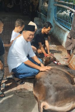 Ketua Rel MBG Sumut Sembelih Hewan Kurban Di Dapur SPPG Sidorejo