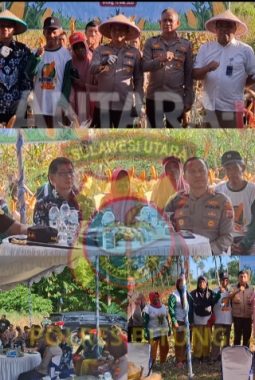 Kapolres Bitung Dampingi Forkopimda Ikuti Panen Raya Jagung Serentak dan Launching Program Ketahanan Pangan Polri