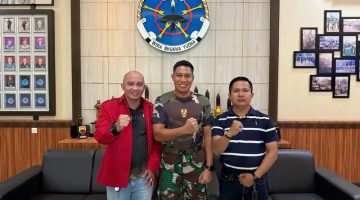 Ketua DPW FRN Roy Nst Bersama Sekjen DPW APPI SUMUT Silahturahmi Letkol Arh. Ronald Ginomgom Simatupang Arhanud 11/WBY.