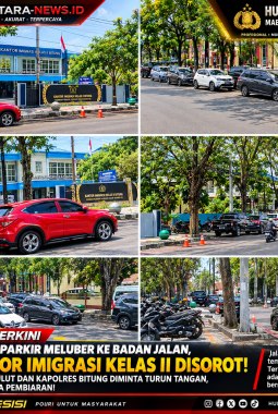 PARKIR DIDUGA MELUBER KE BADAN JALAN, KANTOR IMIGRASI KELAS II DISOROT! KAPOLDA SULUT DAN KAPOLRES BITUNG DIMINTA TURUN TANGAN, JANGAN ADA PEMBIARAN!